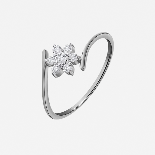 Ishani Diamond Finger Ring Silver