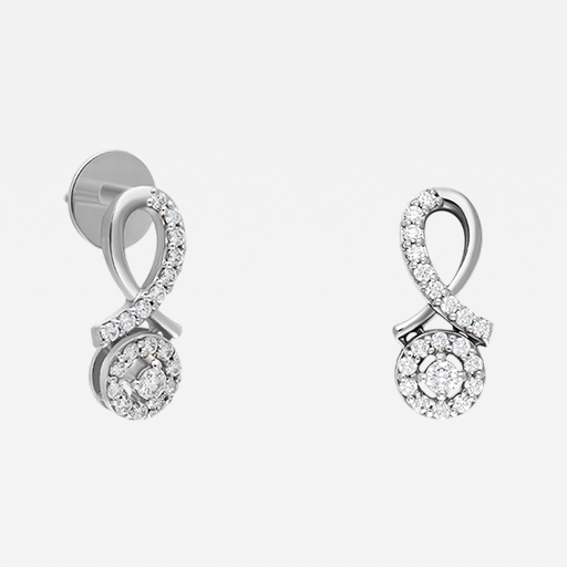 SELENE DIAMOND EARRING Silver