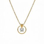 3/4 Carat Lab Diamond Pendant in Yellow Gold Necklace