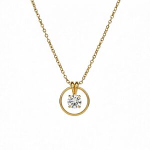 3/4 Carat Lab Diamond Pendant in Yellow Gold Necklace